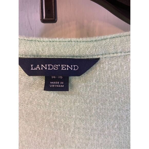 Lands end size 14-16 mint green gold buttons top large petite LP #62830 - Picture 4 of 6